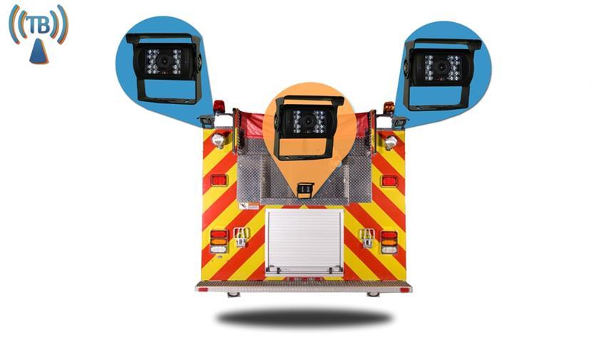 Fire Truck Rear View System 3 Wireless Backup Cameras and Monitor