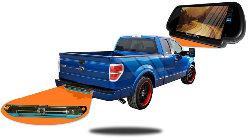 7-Inch Mirror Wireless License Plate Backup Camera For Trucks 