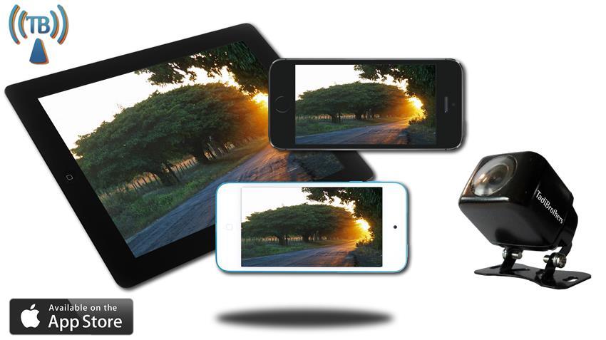 iPhone WiFi Split Screen Backup Camera (iOS) works with iPad, iPad mini, iPod