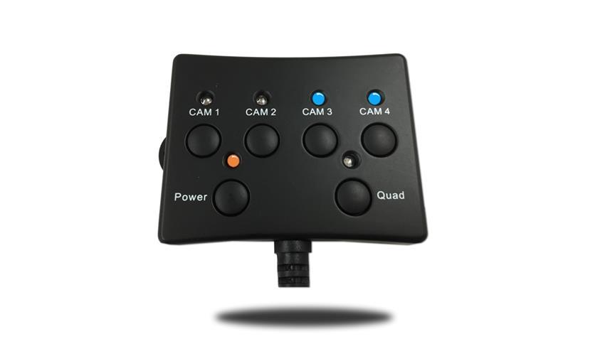 Split Screen Multiplexer Control Box with Wired Remote for up to 4 Backup Cameras