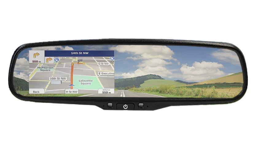 Full Mirror GPS Navigation System with Android Auto & optional Backup Camera