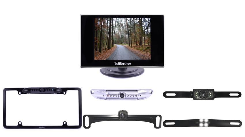 License Plate Backup Camera with a Small Rear View Monitor