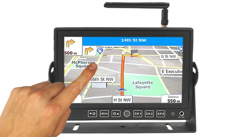 RV Touch Screen GPS Navigation System with 2 optional Backup Cameras