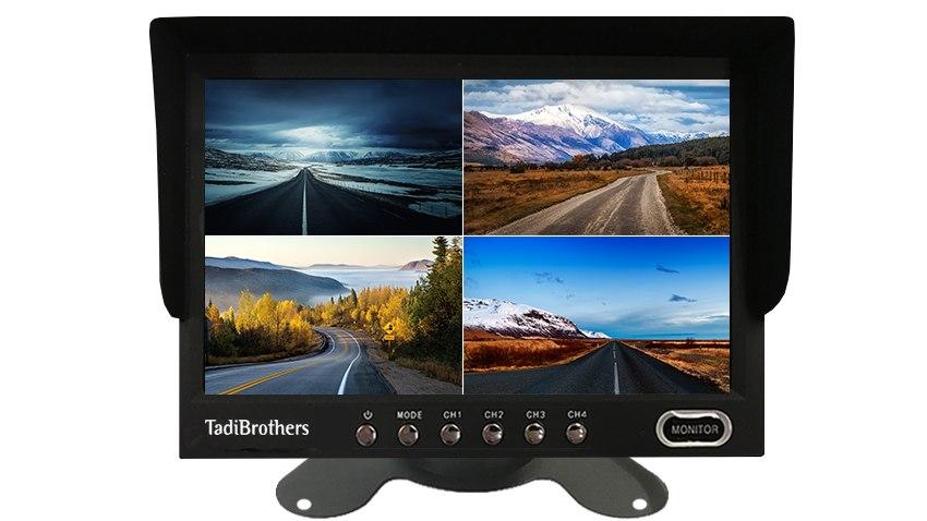Wireless Rear-View System for RVs with 3 Cameras and Split Screen Monitor