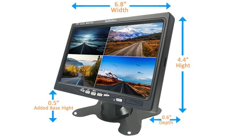 Wireless Rear-View System for RVs with 3 Cameras and Split Screen Monitor