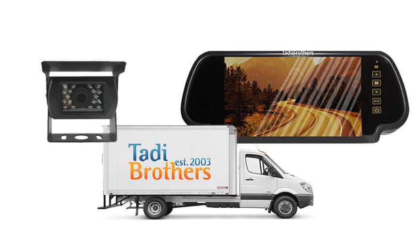 Box Truck 1080p AHD Backup Camera System (Clip-on Mirror with Roof Mounted Rear View Camera)