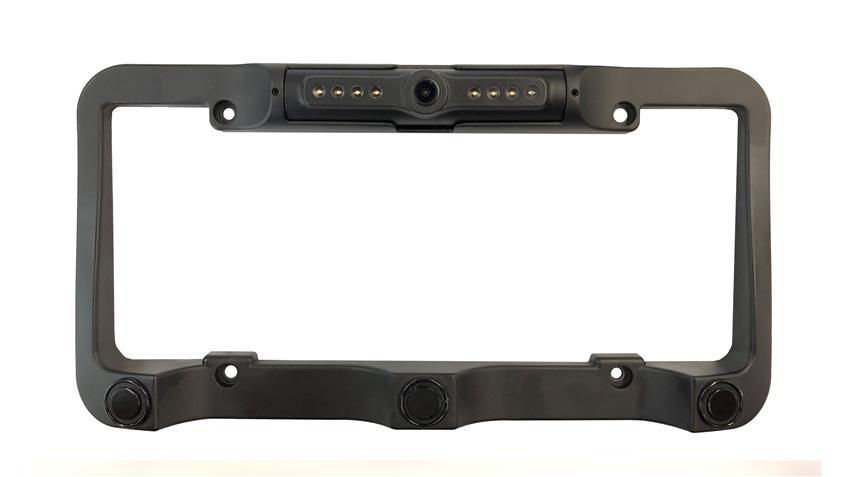 License Plate Camera Bar with Built-in Heavy Duty Parking Backup Sensor and a Monitor
