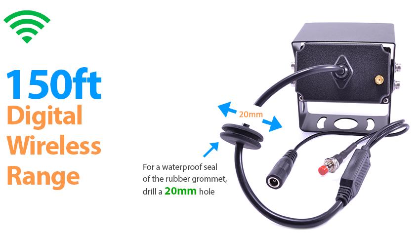 Digital Wireless 5th Wheel Backup Camera System with Mirror