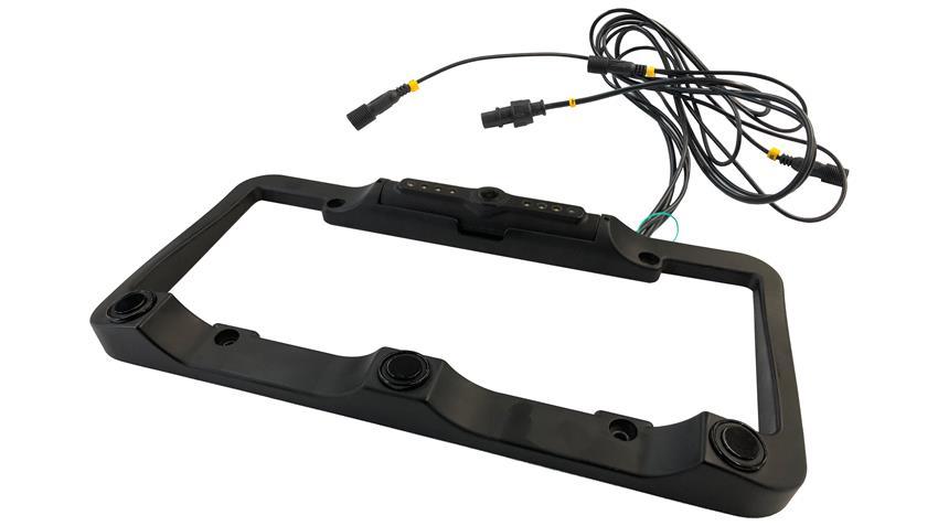 License Plate Camera Bar with Built-in Heavy Duty Parking Backup Sensor and a Monitor