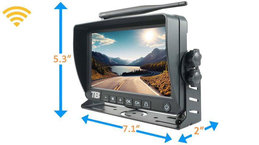 7-inch Screen for Digital Wireless Solar Powered Monitor (230ft Range)