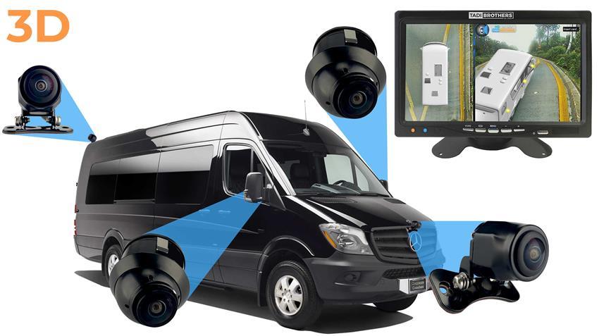 360° Van Surround View Camera System in 3D for with Integrated DVR (2024 Model)