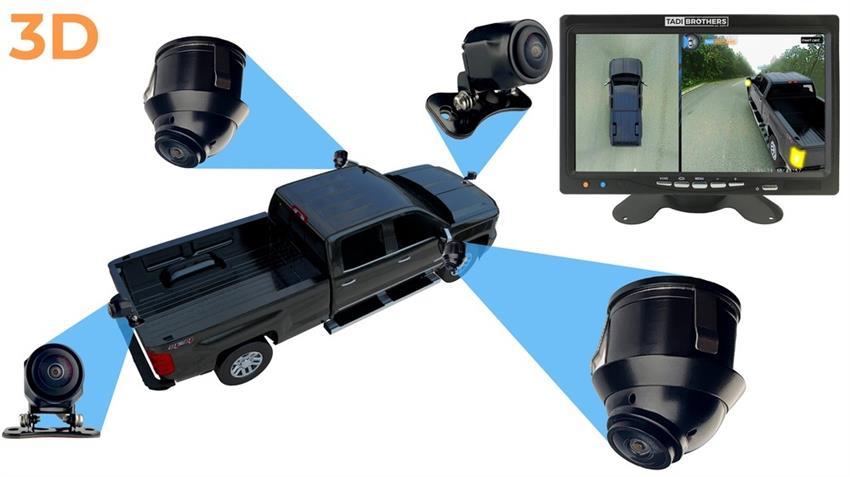 360° 3D Pickup Truck Camera System with DVR and AI Object Detection (2026 Model)