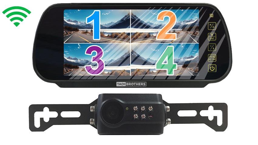 300ft Digital Wireless Range 1080P License Plate Backup Camera with Clip On Mirror (V3)