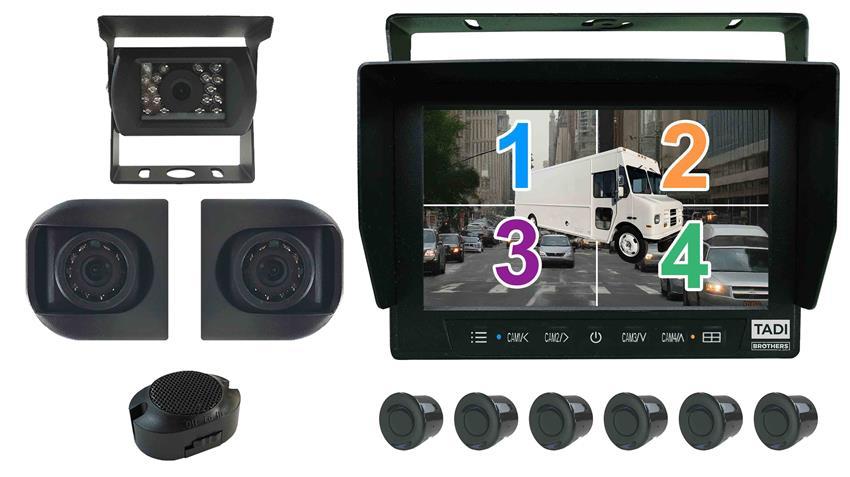3 Camera Rear-View System with Sensors for Delivery Trucks in 1080P