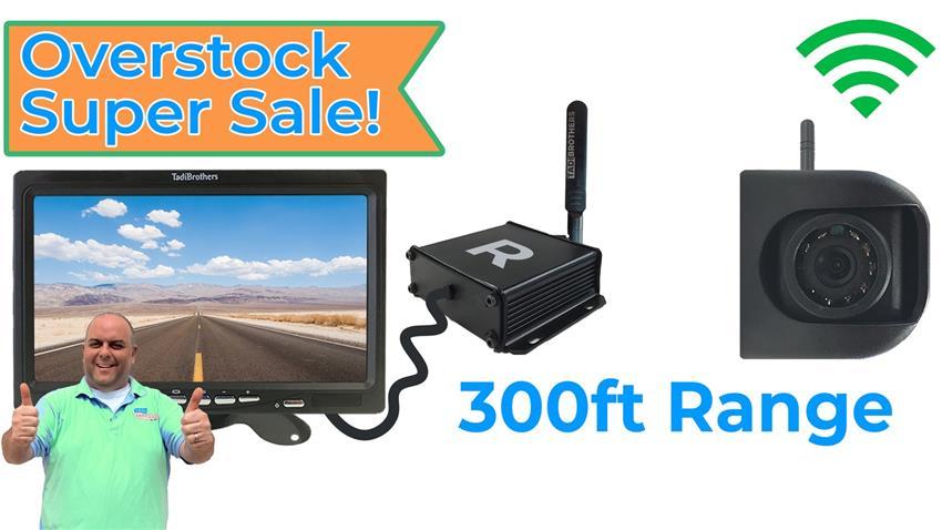 OVERSTOCK 300ft Digital Wireless 1080P Side Camera and 7-inch screen (V3)