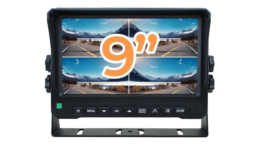 9-Inch AHD 1080P Split Screen Monitor for up to 4 Backup Cameras