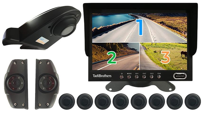 5 Pack of 3 Camera Rear-View System with Sensors for Delivery Trucks