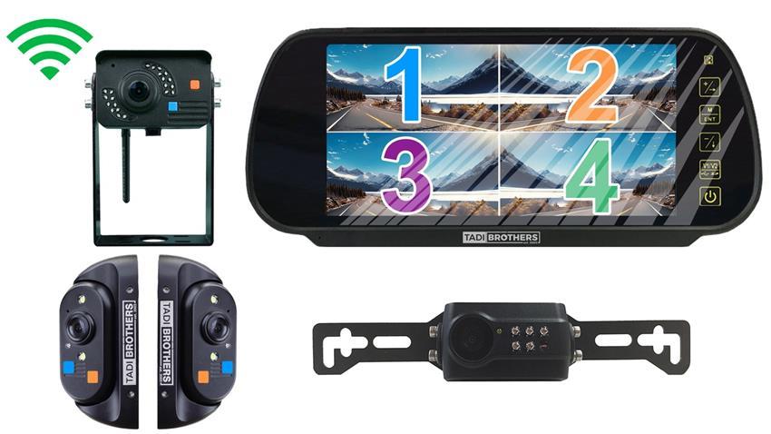 1080P Digital Wireless Rear View System with 1 RV Camera a license Camera and 2 Side Cameras (V3)