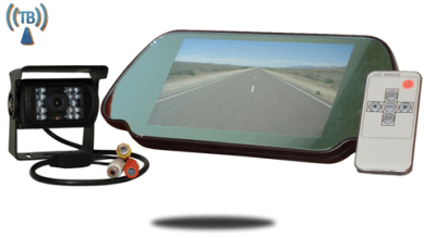 wireless rv backup camera with rear view mirror monitor